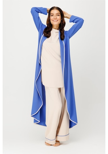 Uzun Ceketli Tunik Pantolon Takım Lavanta-lavanta Lila