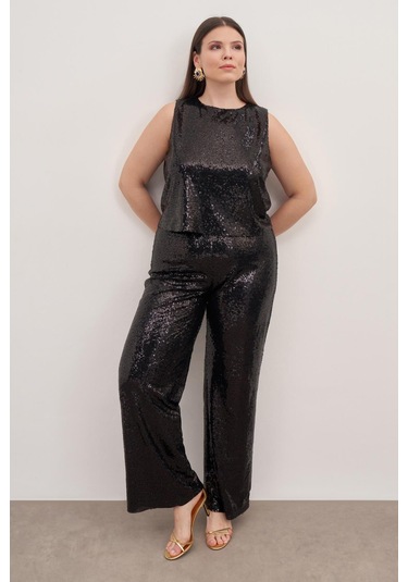 Astarlı Payetli Top-3348 Siyah