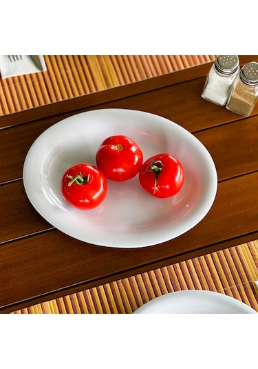 Alezy 628 Göreme Melamin Termostar Arya Kayık Tabak 28 Cm Beyaz