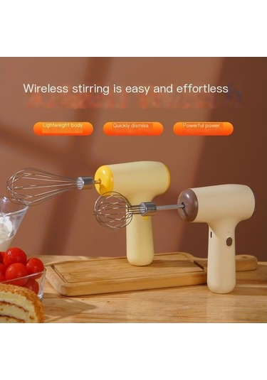 Soulader Kablosuz Mini Elektrikli El Çırpıcı Mutfak Aleti Yumurta Yoğurma Karıştırma Makinesi Kahverengi