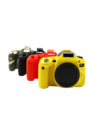 Sones Canon Eos 77d İçin Uyumlu Puluz Yumuşak Silikon Koruyucu Kılıf Kırmızı