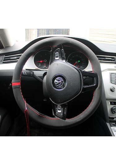 Alcantra Yüzük Model Dikmeli Direksiyon Kılıfı