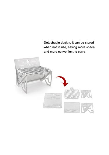 Katlanır Odun Sobası Üfleme Borusu Kiti Mini Barbekü Gümüş