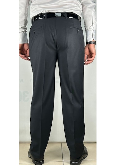 Erkek Battal Esnek Dız Astarlı Yüksek Kalite Kumaş Pantolon M Gri