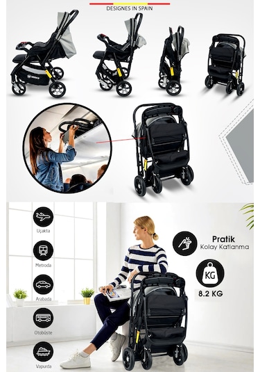 Baby Home 900 X3 Çift Yönlü Bebek Arabası