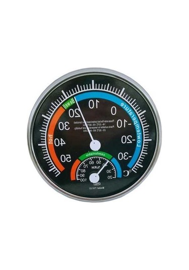 Dancemonkey Bahçe Ofisi Ev Termometresi Higrometre Ekipmanları, Siyah Renkli Model