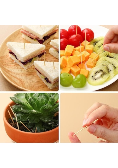 Ev Partisi Malzemeleri 200 Adet Tek Kullanımlık Çift Başlı Taşınabilir Bambu Güzel Kürdan Ev Kullanımı Ev Yaşam Kamp Bambu Kürdan Restoran 100 Bambu