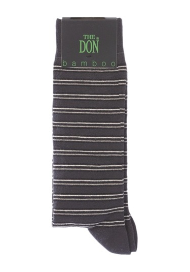 The Don Antrasit Asorti Çizgili Bambu Erkek Çorap Antrasit