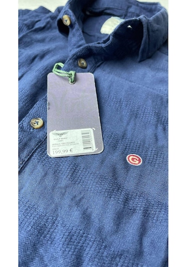 Slim Fit Italyan Kesim Gerçek Keten Gömlek-- Mavisax-- Mavi