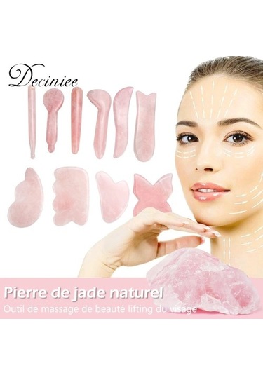 Pembe Kelebek Şekli Doğal Gül Kuvars Yeşim Gua Sha Taş Kurulu Masaj Gua Sha Kazıyıcılar Kurulu Plaka Yeşim Yüz Masaj Aracı Yüz Boyun Sırt Vücut Için Hhkvqa Çok Renkli