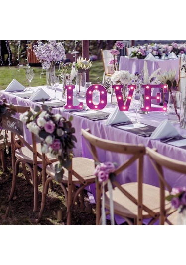 Awesomestore Mor Flaş Led Harf A Lamba Pil İle Dekor