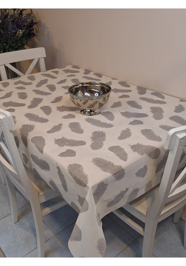 İthal Silinebilir Pvc Masa Örtüsü Kaymaz Tabanlı, Kumaş Görünümlü Pvc Masa Örtüs İth5511 Gri