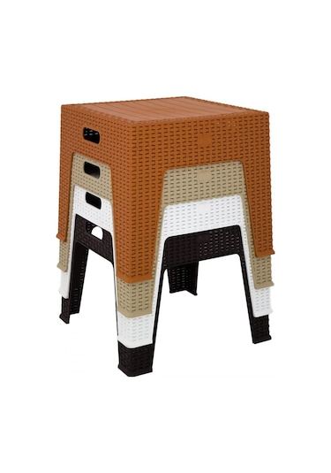 Depootoptan Mandella Elit Rattan Sehpa Beyaz