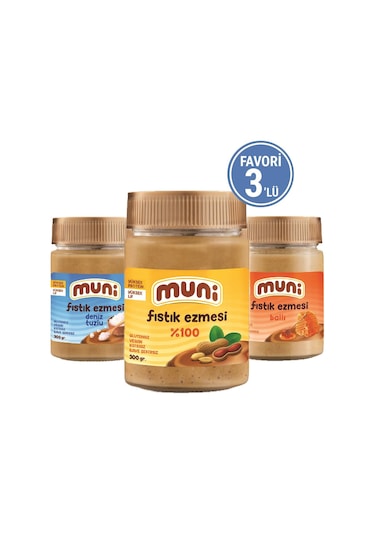 Muni Favori Fıstık Ezmesi 3 x 300 G
