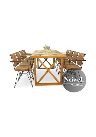 Neiwel Move Doğal Ahşap Mutfak Ve Yemek Masası-100-280 Açık Ceviz