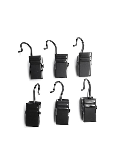 50 Adet Metal Perde Klipsleri Kancalı Havlu Fotoğraf Klipsleri Ev Pencere Aksesuarları Sağlam Ve Dayanıklı Demir Perde Kancası Siyah