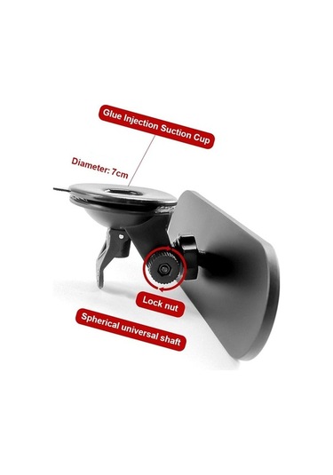 Novahub 360 Derece Ayarlanabilir İç Dikiz Aynası, Siyah, Geniş Görüş Alanı, Emme Montaj, Kamyon İçin