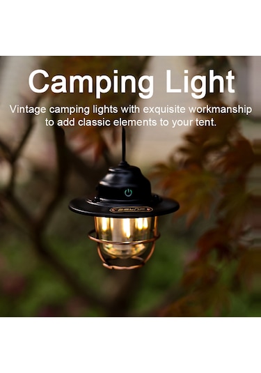 Yuntech01 Led Kamp Işığı, Usb Şarjlı, 7 Işık Modu, Su Geçirmez, Retro Tasarım, Dahili Li-poly Batarya Yeşil Çok Renkli