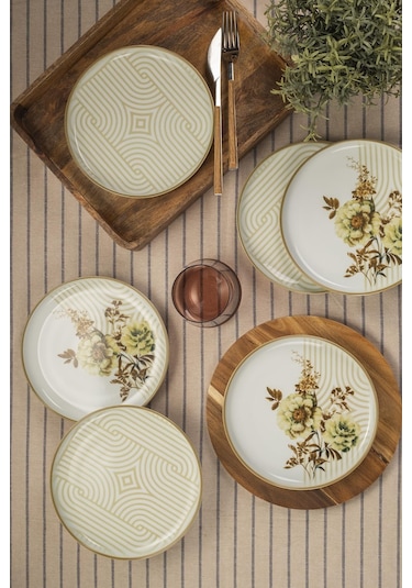 Kütahya Porselen Moderna 6 Kişilik 19 Cm Pasta Takımı Nostalji