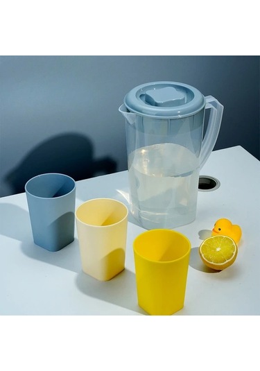 Topshop1 Bej 1 Adet Sıcak Soğuk Limonata Suyu Şişesi Büyük Kapasiteli İçecek Sürahisi