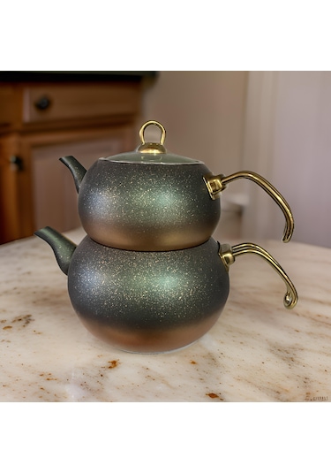 Tekbir Granit Tombik Çaydanlık Takımı