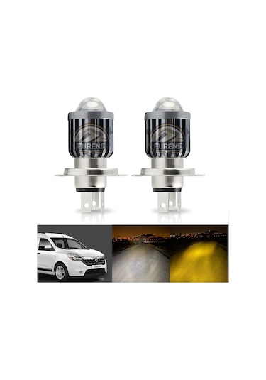 Dacia Dokker Için Uyumlu Şimşek Etkili Mercekler Led Xenon Far Çift Renk