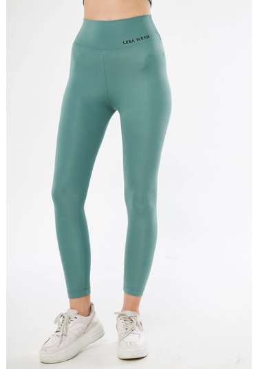 Lesa Wear Yüksek Bel Likralı Toparlayıcı Tayt Çağla Yeşili