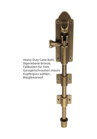 Xindoker 25cm Uzun Bakır Susturucu, Kalınlaşmış Ahşap Kapı/pencere Kilit, Bronz Rengi, Açık Montajlı Tırmık Bronz