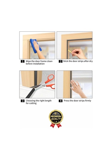 Güçlü Kendinden Yapışkanlı Kapı Pencere Soğuk Hava Geçirmez Yalıtım İzolasyon Beyaz Fitil 6 Metre Diğer