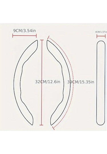 Chuangyinshop Siyah 2 Adet Karbon Fiber Direksiyon Kılıfı Evrensel Snap On Tasarım Sürüş Keyfini Artırır Siyah
