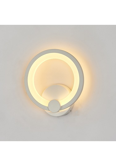 Ranyeek 3063 Model 12w Led Duvar Lambası - 3000k Sıcak Beyaz Işık, Akrilik-demir, 85-265v Geniş Voltajlı, Yatak Odası, Oturma Odası Için Beyaz