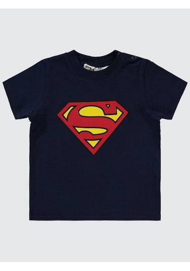 Superman Erkek Bebek Şortlu Takım 6-18 Ay Lacivert