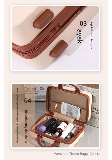 Şeker Rengi Kontrast Bavul Küçük Bavul-17 Pembe Ve Yeşil Pembe