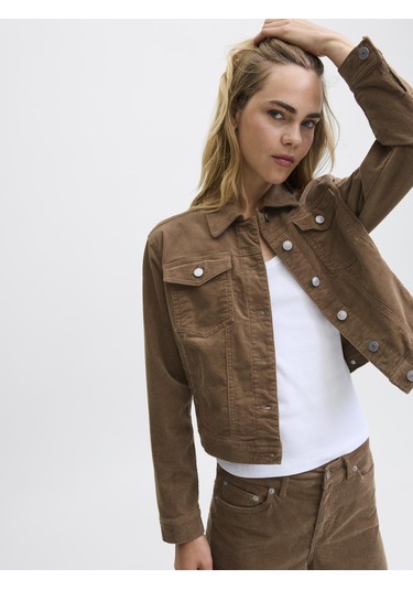 Kadin Dügme Kapamali Ceket - Gelly - 12281698 Otter