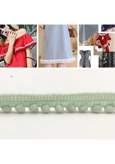 Rogfer 20 Adet Yb000110 Tek Taraflı Kabartmak Top Şekli Dantel Kemer Dıy Giyim Aksesuarları, Uzunluk: 18.28m, Genişlik: 1cm Açık Mavi Yeşil