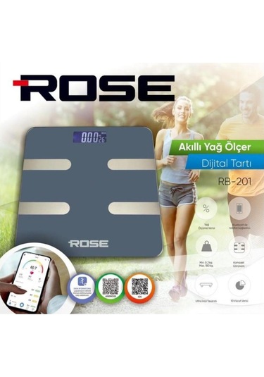 Rose Akıllı Yağ Ölçer Dijital Tartı