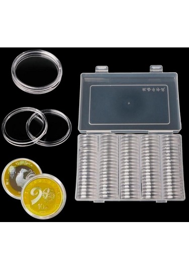 Dolıty 100x 25mm Madeni Para Kapsülleri W/sikke Toplama Temizlemek