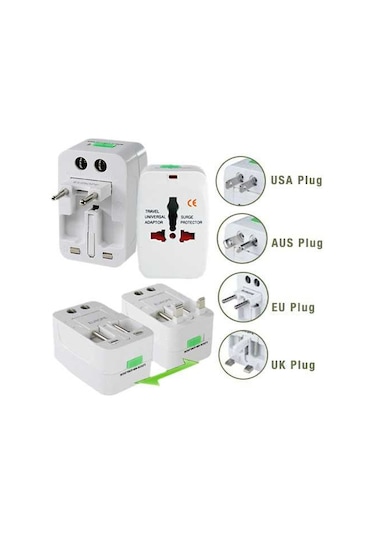 Seyahat Adaptörü Cep Telefonu Tablet Laptop Çevirici Priz
