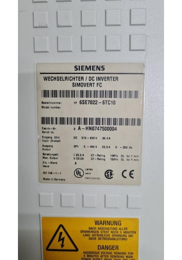 6se7022-6tc10 Sımovert Fc Compact Unıt 2.el