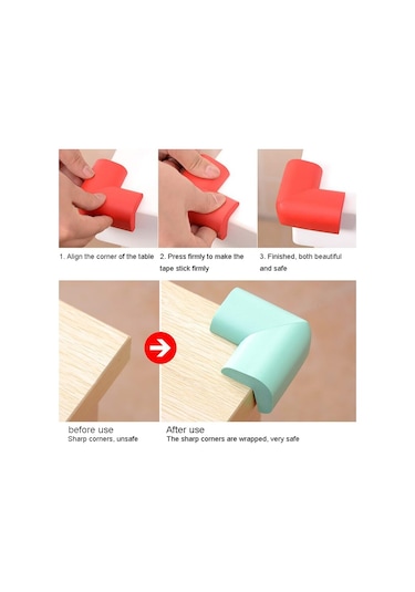 Sones 8 Adet 55 X 55mm Çocuk Koruma Köşesi Yumuşak Masa Masası Çocuk Güvenlik Köşesi Bebek Güvenlik Kenar Koruyucuları Ahşap Çok Renkli