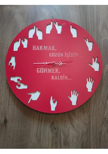 İşaret Dili Temalı // Kişiye Özel İsim Veya Söz Yazılı Duvar Saat