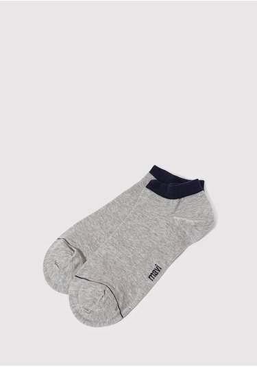 Mavi - 2Li Siyah Gri Patik Çorap Seti 090273-25723 Lacivert