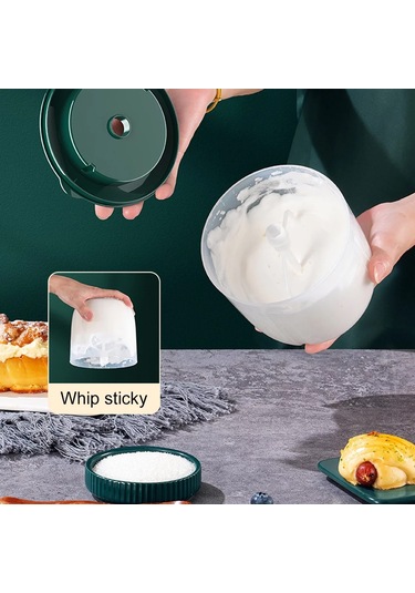 Dofolink Usb Şarjlı Dikey Elektrikli Mikser - 3 Vites Ayarı, Yemek Kalitesi Bardak, Halka Gücü Motor, Elinizden Kurtarır Beyaz