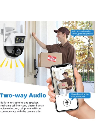 Wifi Ptz Kamera 8mp Çift Ekran Ip Kamera Dış Mekan Gece Görüşlü