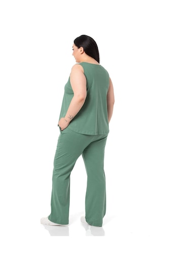Büyük Beden Penye Mint Yeşili Eşofman Takımı-mint Mint Yeşili