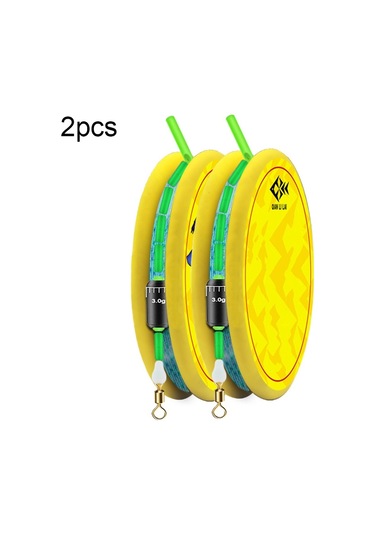 2 Adet Açık Hava Balıkçılık Anti-karışıklık Benekli Görünmez Misina Seti Ölçekli, Boyut: 3,6 M 1,5 Sarı