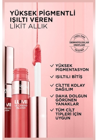 L'Oréal Paris Lumi Blush Likit Allık Glowy True Rose