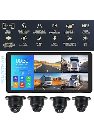 Dokunmatik Dvr Ekran 4 Ad 1080p Ahd 150'' Ultra Mini Kamera 12v