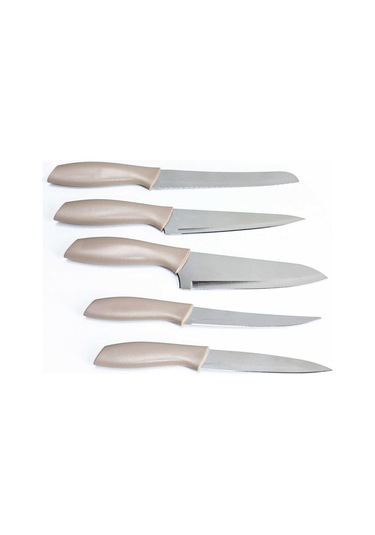 Cooker Ckr2870 Akrilik Plastik Standlı 6 Parça Bıçak Seti Krem