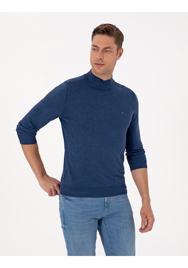 Pierre Cardin Erkek İndigo Melanj Kazak /triko 50314176-vr155 İndigo Melanj